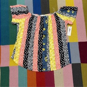 NEW WITH TAGS tribal jeans multicolor top